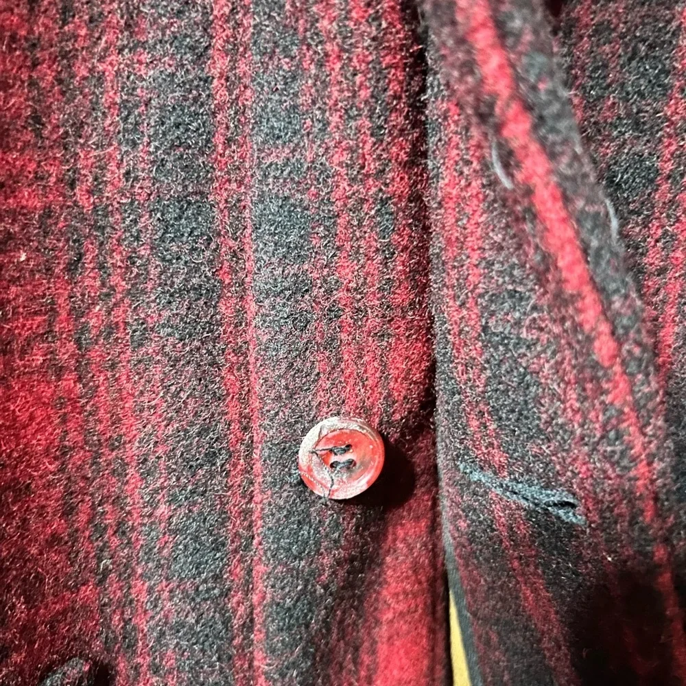 Vintage Woolrich Mackinaw Wool Jacket pants set Buffalo Plaid Hunting black red